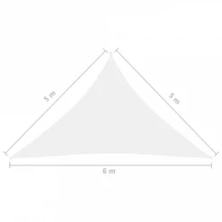 135293 Sunshade Sail Oxford Fabric Triangular 5x5x6 M White -Garden Home 135293 sunshade sail oxford fabric triangular 5x5x6 m white 5