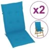2 Pz Cuscini Per Sedie Da Giardino Blu 120x50x3 Cm -Garden Home 2 pz cuscini per sedie da giardino blu 120x50x3 cm