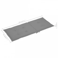 2 Pz Cuscini Per Sedie Da Giardino Grigi 120x50x3 Cm -Garden Home 2 pz cuscini per sedie da giardino grigi 120x50x3 cm 5