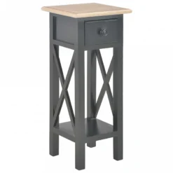 280059 Side Table Black 27x27x65,5 Cm Wood