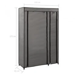 282423 Folding Wardrobe Grey 110x45x175 Cm Fabric -Garden Home 282423 folding wardrobe grey 110x45x175 cm fabric 6