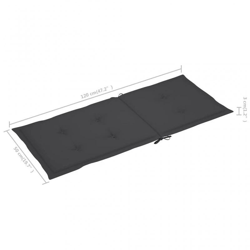 4 Pz Cuscini Per Sedie Da Giardino Antracite 120x50x3 Cm 7 4 Pz Cuscini Per Sedie Da Giardino Antracite 120x50x3 Cm - immagine 7