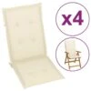 4 Pz Cuscini Per Sedie Da Giardino Crema 120x50x3 Cm -Garden Home 4 pz cuscini per sedie da giardino crema 120x50x3 cm
