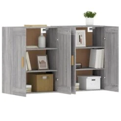 Armadietti A Parete 2 Pz Grigio Sonoma In Legno Multistrato 13 Armadietti A Parete 2 Pz Grigio Sonoma In Legno Multistrato -Garden Home armadietti a parete 2 pz grigio sonoma in legno multistrato 3