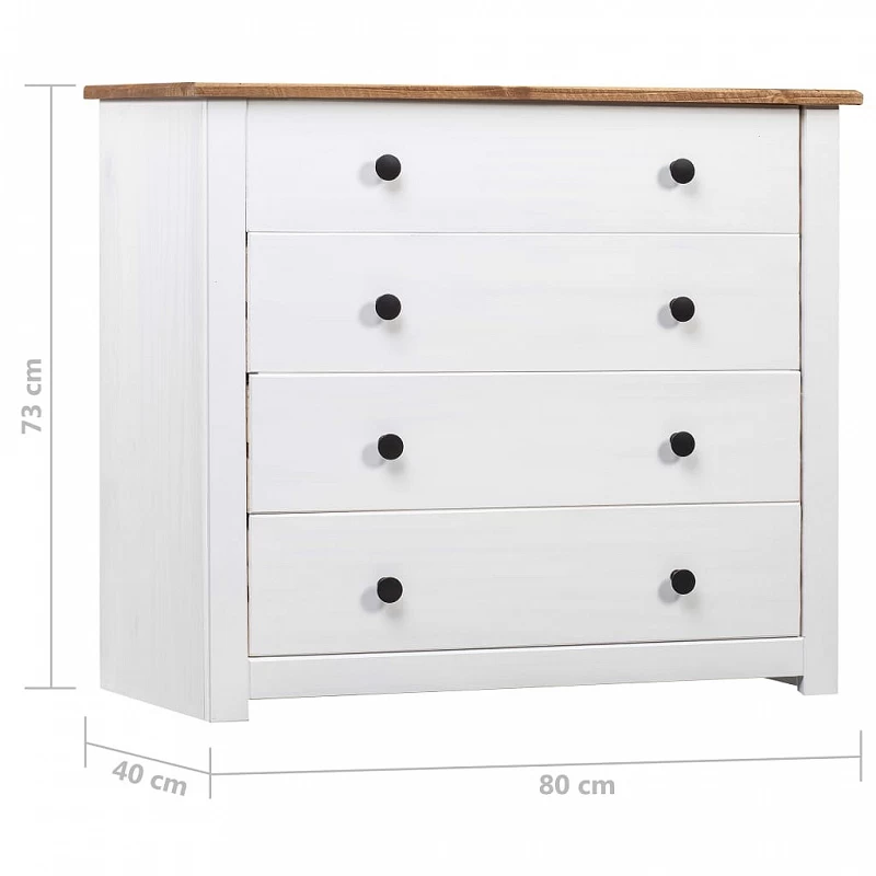 Armadietto Bianco 80x40x73 Cm In Legno Di Pino Modello Panama 6 Armadietto Bianco 80x40x73 Cm In Legno Di Pino Modello Panama - immagine 6