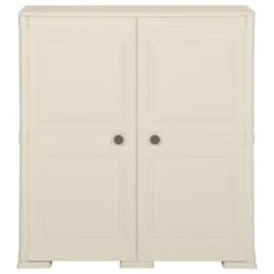 Armadietto In Plastica 79x43x85,5 Cm Effetto Legno Crema -Garden Home armadietto in plastica 79x43x855 cm effetto legno crema 1