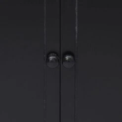 Armadietto Nero 60x30x75 Cm In Legno Di Paulownia -Garden Home armadietto nero 60x30x75 cm in legno di paulownia 3