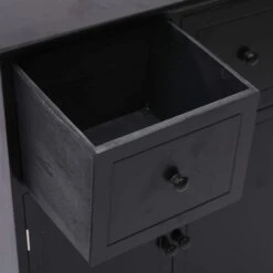 Armadietto Nero 60x30x75 Cm In Legno Di Paulownia -Garden Home armadietto nero 60x30x75 cm in legno di paulownia 4