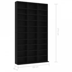 Armadietto TV Nero 102x16x177,5 Cm In Legno Multistrato -Garden Home armadietto tv nero 102x16x1775 cm in legno multistrato 5