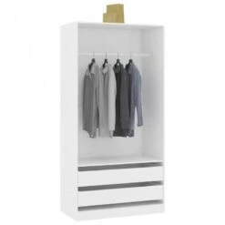 Armadio Bianco 100x50x200 Cm In Legno Multistrato -Garden Home armadio bianco 100x50x200 cm in legno multistrato 2