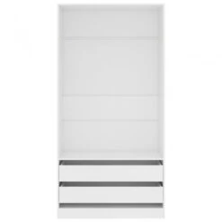 Armadio Bianco 100x50x200 Cm In Legno Multistrato -Garden Home armadio bianco 100x50x200 cm in legno multistrato 3