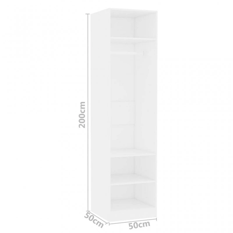 Armadio Bianco 50x50x200 Cm In Truciolato 7 Armadio Bianco 50x50x200 Cm In Truciolato - immagine 7