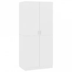 Armadio Bianco 80x52x180 Cm In Legno Multistrato -Garden Home armadio bianco 80x52x180 cm in legno multistrato 1