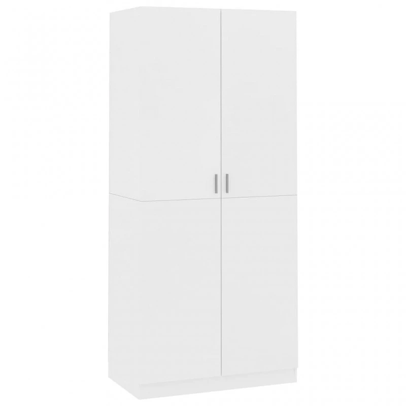 Armadio Bianco 90x52x200 Cm In Truciolato 2 Armadio Bianco 90x52x200 Cm In Truciolato - immagine 2