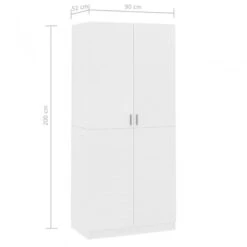 Armadio Bianco 90x52x200 Cm In Truciolato 15 Armadio Bianco 90x52x200 Cm In Truciolato -Garden Home armadio bianco 90x52x200 cm in truciolato 7