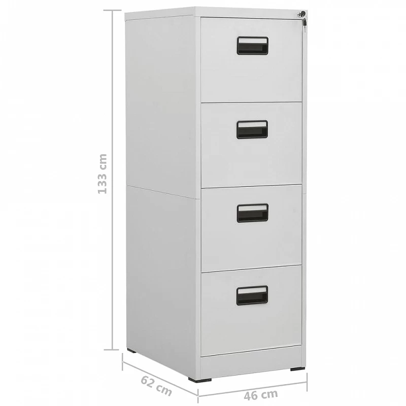 Armadio Classificatore Grigio Chiaro 46x62x133 Cm In Acciaio 10 Armadio Classificatore Grigio Chiaro 46x62x133 Cm In Acciaio - immagine 10
