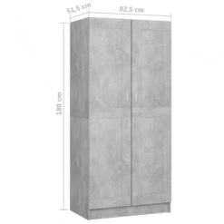 Armadio Grigio Calcestruzzo 82,5x51,5x180 Cm In Truciolato 15 Armadio Grigio Calcestruzzo 82,5x51,5x180 Cm In Truciolato -Garden Home armadio grigio calcestruzzo 825x515x180 cm in truciolato 7