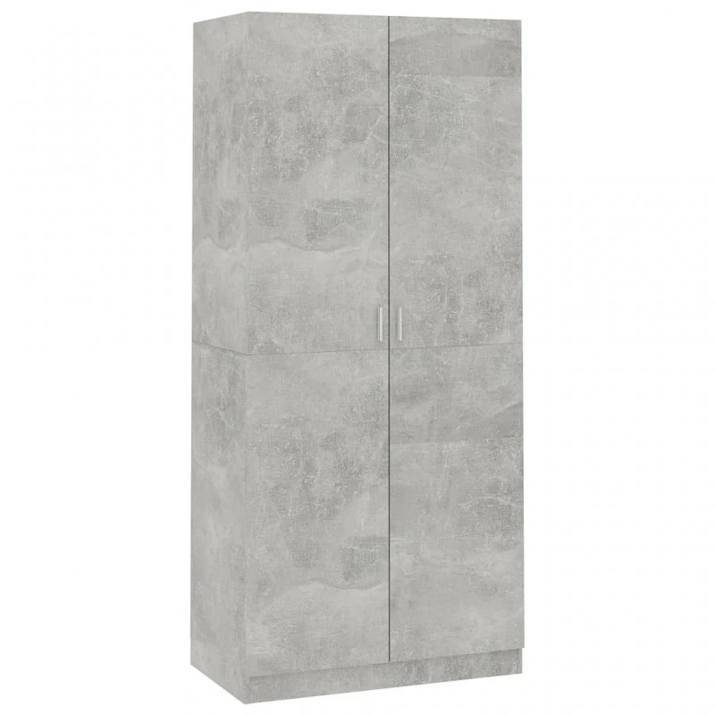 Armadio Grigio Cemento 90x52x200 Cm In Truciolato 2 Armadio Grigio Cemento 90x52x200 Cm In Truciolato - immagine 2