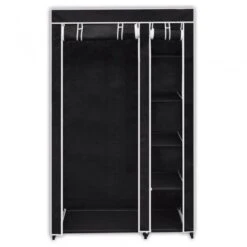 Armadio Guardaroba Pieghevole Nero 110 X 45 X 175 Cm -Garden Home armadio guardaroba pieghevole nero 110 x 45 x 175 cm 1