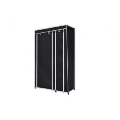 Armadio Guardaroba Pieghevole Nero 110 X 45 X 175 Cm -Garden Home armadio guardaroba pieghevole nero 110 x 45 x 175 cm 2