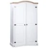 Armadio In Legno Di Pino Messicano Corona 2 Ante Bianco -Garden Home armadio in legno di pino messicano corona 2 ante bianco