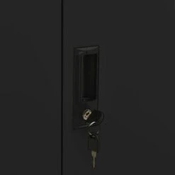 Armadio Per Ufficio Nero 90x40x102 Cm In Acciaio -Garden Home armadio per ufficio nero 90x40x102 cm in acciaio 6