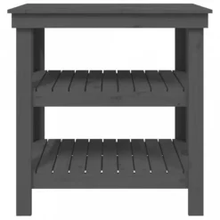 Banco Da Lavoro Grigio 78,5x50x80 Cm In Legno Massello Di Pino -Garden Home banco da lavoro grigio 785x50x80 cm in legno massello di pino 4