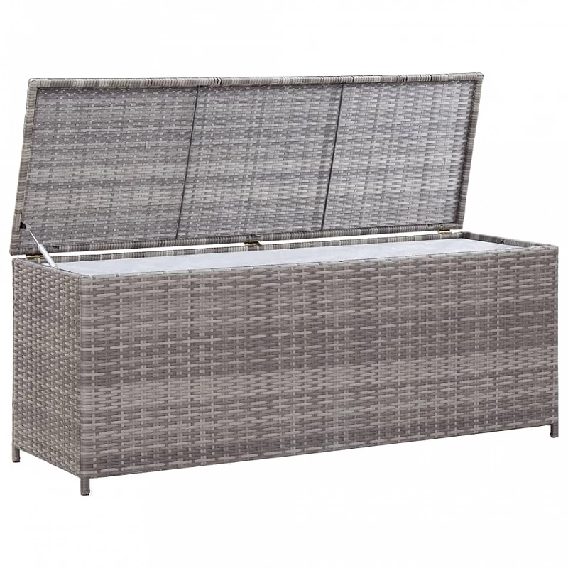 Baule Da Giardino Grigio 120x50x60 Cm In Polyrattan 3 Baule Da Giardino Grigio 120x50x60 Cm In Polyrattan - immagine 3