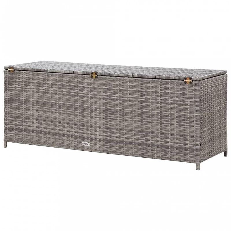 Baule Da Giardino Grigio 120x50x60 Cm In Polyrattan 5 Baule Da Giardino Grigio 120x50x60 Cm In Polyrattan - immagine 5