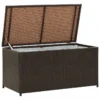 Baule Da Giardino In Polyrattan 100x50x50 Cm Marrone