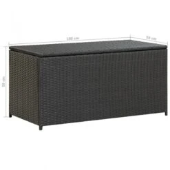 Baule Da Giardino In Polyrattan 100x50x50 Cm Nero -Garden Home baule da giardino in polyrattan 100x50x50 cm nero 7