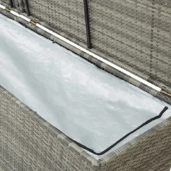 Baule Da Giardino In Polyrattan 200x50x60 Cm Grigio -Garden Home baule da giardino in polyrattan 200x50x60 cm grigio 4