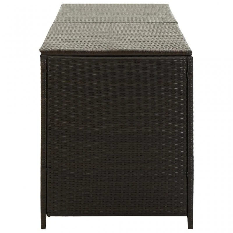 Baule Da Giardino In Polyrattan 200x50x60 Cm Marrone 4 Baule Da Giardino In Polyrattan 200x50x60 Cm Marrone - immagine 4