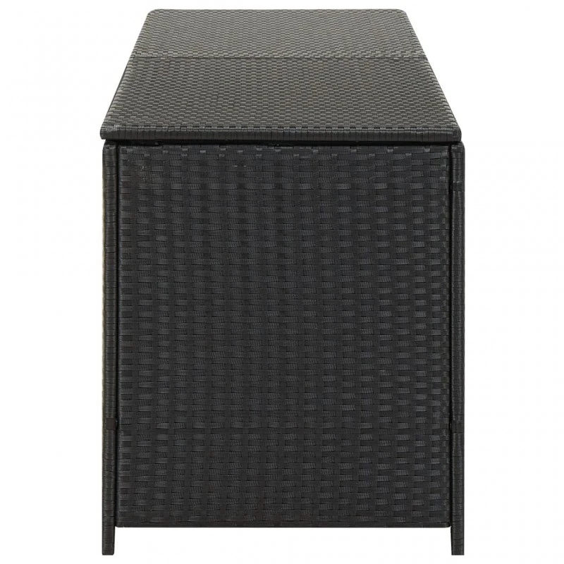 Baule Da Giardino In Polyrattan 200x50x60 Cm Nero 3 Baule Da Giardino In Polyrattan 200x50x60 Cm Nero - immagine 3