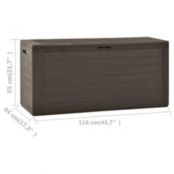 Baule Da Giardino Marrone 116x44x55 Cm -Garden Home baule da giardino marrone 116x44x55 cm 4