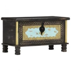 Baule Nero 80x40x45 Cm In Legno Massello Di Mango 12 Baule Nero 80x40x45 Cm In Legno Massello Di Mango -Garden Home baule nero 80x40x45 cm in legno massello di mango 4