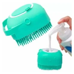 BAUMOOD Spugna Massaggiante Con Contenitore Di Shampoo Per Cani E Gatti