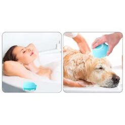 BAUMOOD Spugna Massaggiante Con Contenitore Di Shampoo Per Cani E Gatti -Garden Home baumood spugna massaggiante con contenitore di shampoo per cani e gatti 3