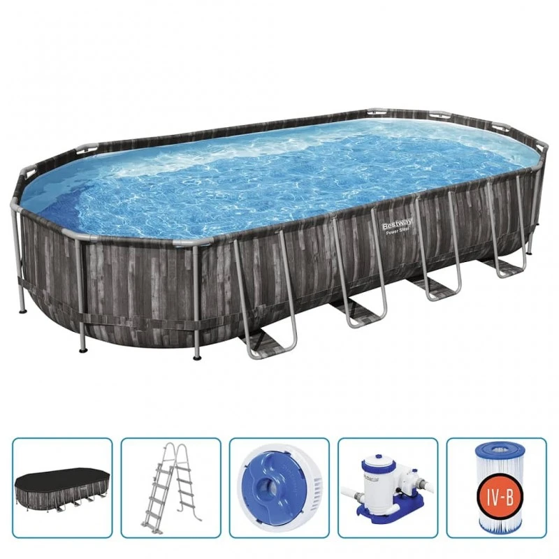 Bestway Set Piscina Ovale 7,32x3,66x1,22 M 2 Bestway Set Piscina Ovale 7,32x3,66x1,22 M - immagine 2