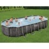 Bestway Set Piscina Ovale 7,32x3,66x1,22 M