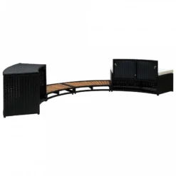 Bordo Spa Nero In Polyrattan E Legno D'Acacia -Garden Home bordo spa nero in polyrattan e legno d acacia 4