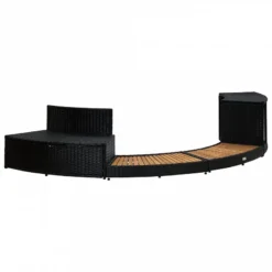 Bordo Spa Nero In Polyrattan E Legno D'Acacia -Garden Home bordo spa nero in polyrattan e legno d acacia 5