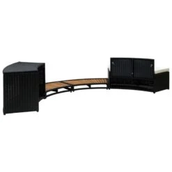 Bordo Spa Nero Polyrattan E Legno Massello Di Acacia -Garden Home bordo spa nero polyrattan e legno massello di acacia 4