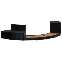 Bordo Spa Nero Polyrattan E Legno Massello Di Acacia -Garden Home bordo spa nero polyrattan e legno massello di acacia 5