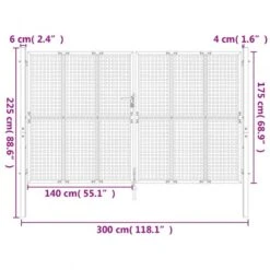 Cancello Giardino Antracite 300x225 Cm In Acciaio -Garden Home cancello giardino antracite 300x225 cm in acciaio 5