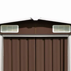 Capanno Da Giardino 257x298x178 Cm In Metallo Marrone 12 Capanno Da Giardino 257x298x178 Cm In Metallo Marrone -Garden Home capanno da giardino 257x298x178 cm in metallo marrone 4