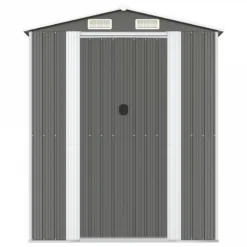 Capanno Da Giardino Grigio Chiaro 192x357x223cm Acciaio Zincato 10 Capanno Da Giardino Grigio Chiaro 192x357x223cm Acciaio Zincato -Garden Home capanno da giardino grigio chiaro 192x357x223cm acciaio zincato 2