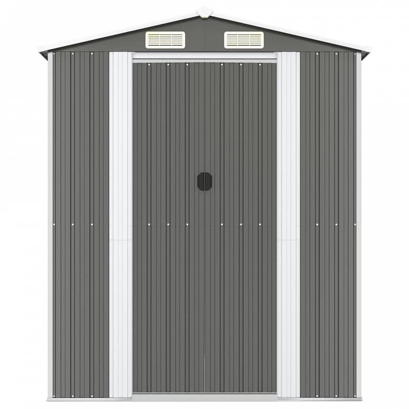 Capanno Da Giardino Grigio Chiaro 192x440x223cm Acciaio Zincato 3 Capanno Da Giardino Grigio Chiaro 192x440x223cm Acciaio Zincato - immagine 3