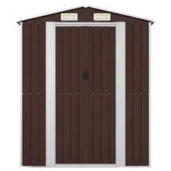 Capanno Da Giardino Marrone Scuro 192x108x223cm Acciaio Zincato 10 Capanno Da Giardino Marrone Scuro 192x108x223cm Acciaio Zincato -Garden Home capanno da giardino marrone scuro 192x108x223cm acciaio zincato 2