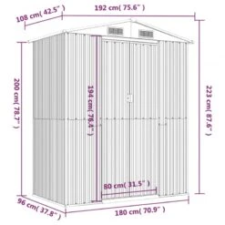 Capanno Da Giardino Marrone Scuro 192x108x223cm Acciaio Zincato 15 Capanno Da Giardino Marrone Scuro 192x108x223cm Acciaio Zincato -Garden Home capanno da giardino marrone scuro 192x108x223cm acciaio zincato 7